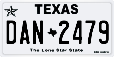 TX license plate DAN2479