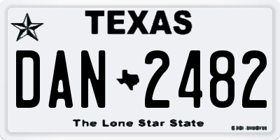 TX license plate DAN2482