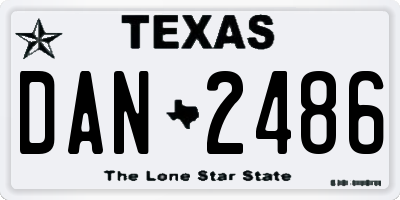 TX license plate DAN2486