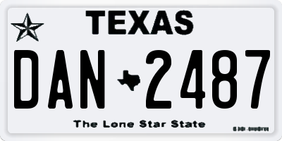 TX license plate DAN2487
