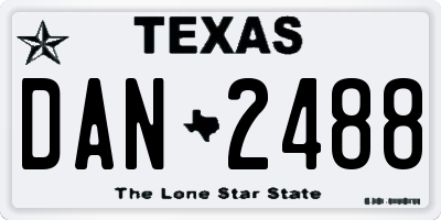TX license plate DAN2488
