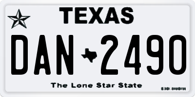 TX license plate DAN2490