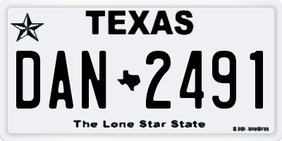 TX license plate DAN2491