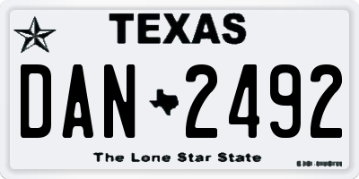 TX license plate DAN2492