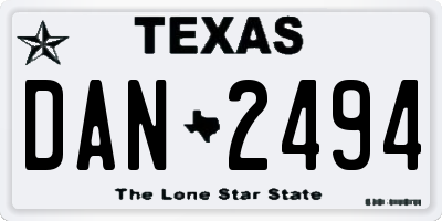 TX license plate DAN2494