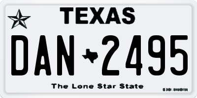 TX license plate DAN2495