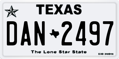 TX license plate DAN2497