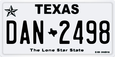 TX license plate DAN2498