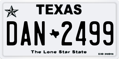 TX license plate DAN2499