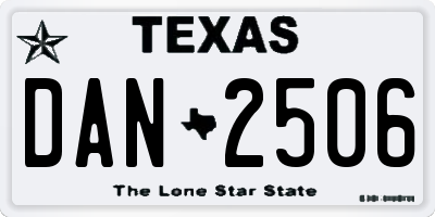 TX license plate DAN2506