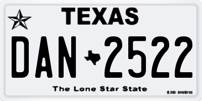 TX license plate DAN2522