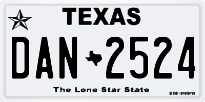 TX license plate DAN2524