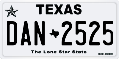 TX license plate DAN2525