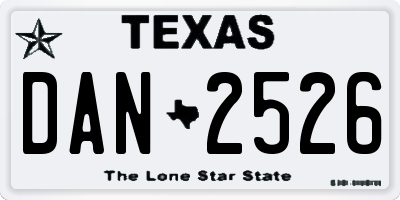 TX license plate DAN2526