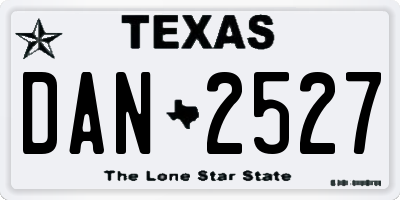 TX license plate DAN2527
