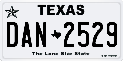 TX license plate DAN2529