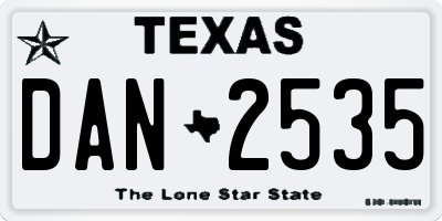 TX license plate DAN2535