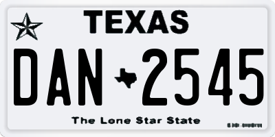 TX license plate DAN2545