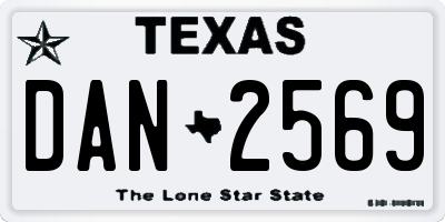 TX license plate DAN2569