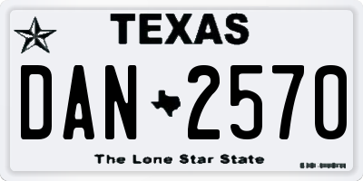 TX license plate DAN2570