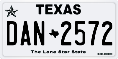 TX license plate DAN2572