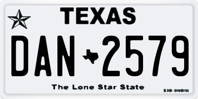 TX license plate DAN2579