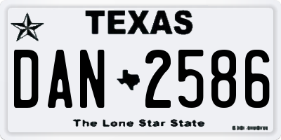TX license plate DAN2586