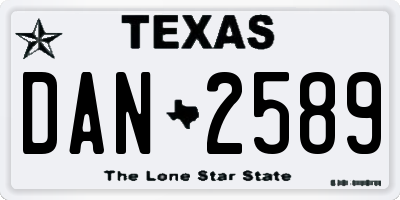 TX license plate DAN2589