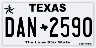 TX license plate DAN2590