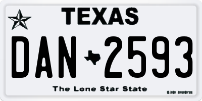 TX license plate DAN2593