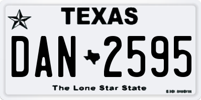 TX license plate DAN2595