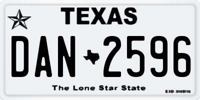 TX license plate DAN2596
