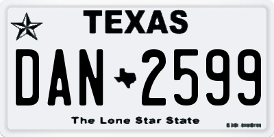 TX license plate DAN2599