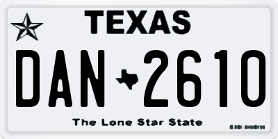 TX license plate DAN2610