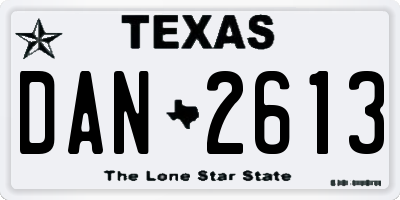 TX license plate DAN2613