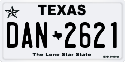 TX license plate DAN2621