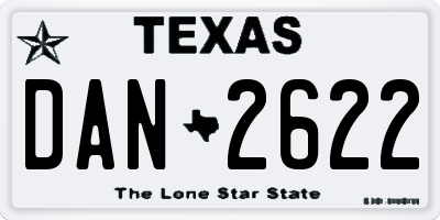 TX license plate DAN2622