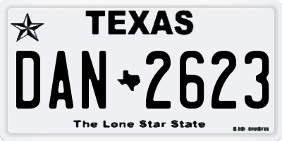 TX license plate DAN2623