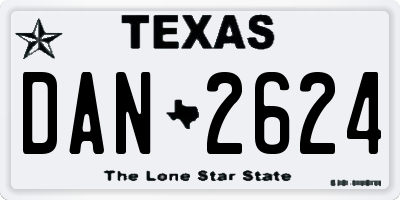 TX license plate DAN2624