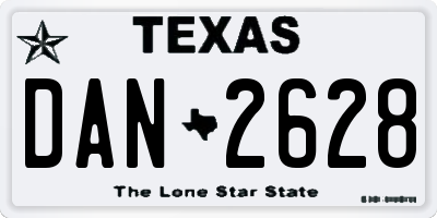 TX license plate DAN2628
