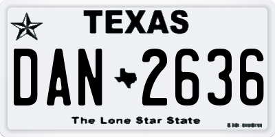 TX license plate DAN2636