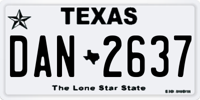 TX license plate DAN2637
