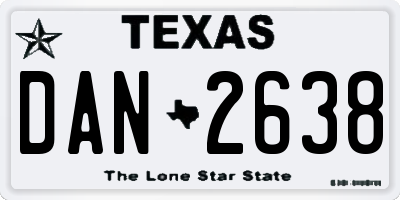TX license plate DAN2638