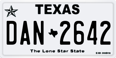 TX license plate DAN2642