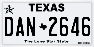 TX license plate DAN2646