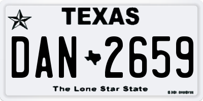 TX license plate DAN2659