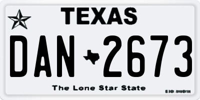 TX license plate DAN2673