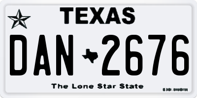 TX license plate DAN2676