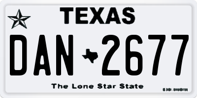 TX license plate DAN2677