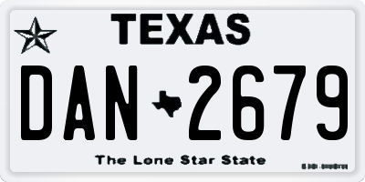 TX license plate DAN2679